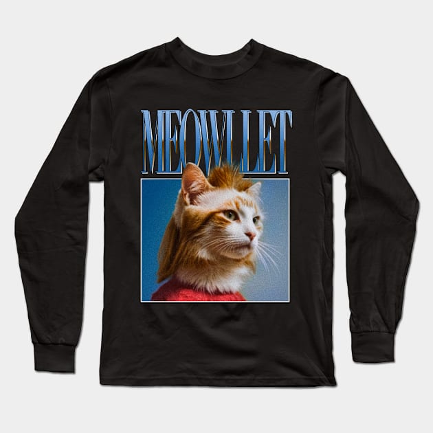 Cat with a Mullet Long Sleeve T-Shirt by Darkest Disco